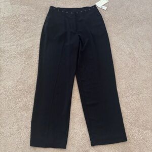 Black Dress Pants Women's Sz 12 by Norton McNaughton Academy Gold Ring Waistband